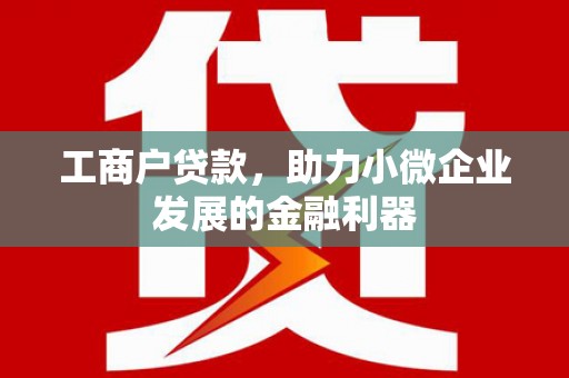 翔安工商户贷款，助力小微企业发展的金融利器
